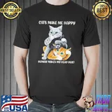 Cats Make Me Happy Human Makes My Head Hurt Cat Shirt Unisex