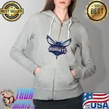 Charlotte Hornets Logo Shirt Full Zip Hooded
