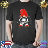 Chill Gnome Buffalo Plaid Matching Family Christmas Pajama T-Shirt