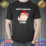 Christmas Cat Funny Santa Hat Worst Christmas Ever T-Shirt Unisex