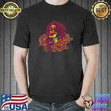 Colorful Woman Skull and Roses Cool Skeleton Art Premium T-Shirt