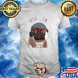 Cool hipster pug with good boy motif T-Shirt