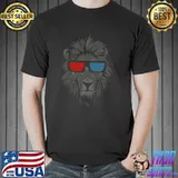 Cool Lion In 3D Glasses Shirt Unisex
