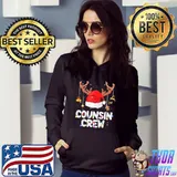 Counsin Crew Santa Reindeer Funny Family Christmas Pajamas T-shirt