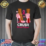 Crush Breast Cancer Pink High Heels October Afro Black Woman T-Shirt