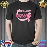 Curve Ribbon Breast Cancer Awareness Support Squad T-Shirt