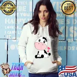 Cute Cow Print Kawaii Aesthetic Black White Cow Animal T-Shirt Hoodie