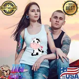 Cute Cow Print Kawaii Aesthetic Black White Cow Animal T-Shirt Tank Top