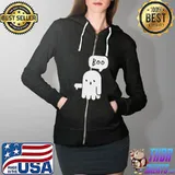 Cute Ghost Dislike Ghost Boo Spooky Fans Halloween Season T-s Full Zip Hooded