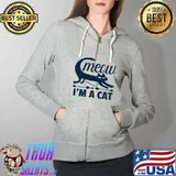 Cute Halloween Cat Lover Meow I'm a Cat T-s Full Zip Hooded
