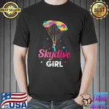 Cute Skydiving Tee Floral - For Retro Skydiver Lover T-Shirt