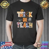 Cute TRICK or TEACH Fun Halloween Teacher T-Shirt