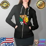 Dabbing Dog Cameroon Soccer Fans Jersey Cameroonian Football T-Shirt Full Zip Hooded