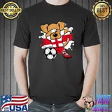 Dabbing Dog England Soccer Fans Jersey English Football T-s Unisex