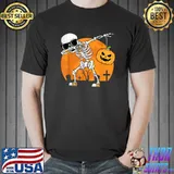 Dabbing Skeleton Funny Halloween Dab Costume Boys Girls Kids T-Shirt Unisex