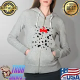 Dalmation Costume, Cute Dog Halloween T-Shirt Full Zip Hooded