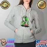 Dinosaur Watercolor Shirt Full Zip Hooded