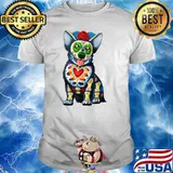 Dog Sugar Skull Dia De Los Muertos Perro Day of The Dead T-Shirt