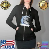Dragon Sleeping With Moon Shirt Full Zip Hooded