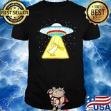 Duck Playing Trumpet Ufo Abduction shirt
