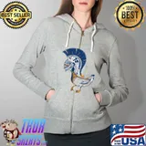 Duck Wearing Greek battle Helmet T-Shirt Full Zip Hooded