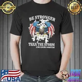 Eagle Be Stronger Than The Storm Lung Cancer Awareness America Flag Shirt