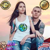 Earth Spinning Planet Axis North South Pole Raglan Baseball T-s Tank Top