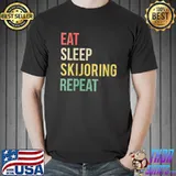 Eat Sleep Skijoring Dog Pulling Ski Driving Skier Skiing T-Shirt