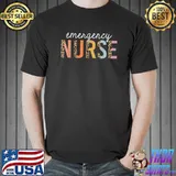 Emergency Nurse Leopard Print ER Nurse Nursing School Women T-Shirt Unisex