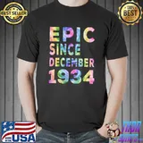 Epic Since December 1934 Birthday Colorful Distressed T-Shirt Unisex