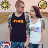 FIRE Couple Matching DIY Last Minute Halloween Party Costume T-Shirt Tank Top