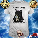 Fixin' Cuts And Sickin' Butts Cat Halloween Shirt