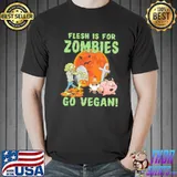 Flesh Is For Zombies Go Vegan Halloween Shirt Unisex