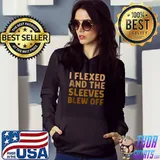 Flexed & Sleeves Blew Off Funny Weight Lifting Melanin HBCU T-s Hoodie