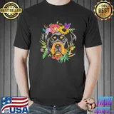 Floral Rottweiler Dog Spring Nature Shirt Unisex