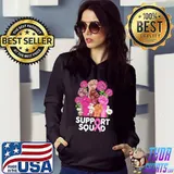 Flowers Breast Cancer Awareness Warriors Support Squad Shirt Hoodie