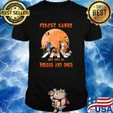Forget Candy Just Give Me Horses And Dogs Halloween Shirt