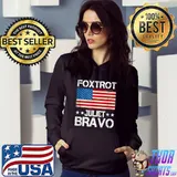 Foxtrot Juliet Bravo Retro Conservative Anti Liberal US Flag T-Shirt Hoodie