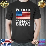 Foxtrot Juliet Bravo Retro Conservative Anti Liberal US Flag T-Shirt