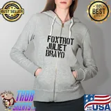 Foxtrot Juliet Bravo T-Shirt Full Zip Hooded