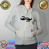 Free Mustache Rides Shirt Full Zip Hooded