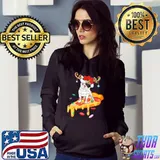 French Bulldog Riding Pizza Gift French Bulldog Christmas shirt