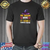 Funny Computer Teacher Witch Halloween Costume Women Men T-Shirt