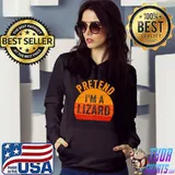 Funny Lazy Halloween Costume Shirt Pretend I'm A Lizard Premium T-Shirt Hoodie