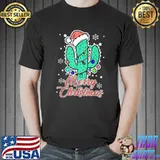 Funny Merry Cactus Santa Chirstmas Succulent Lover Pajama T-Shirt Unisex