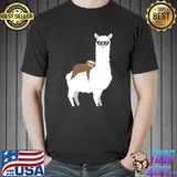 Funny Sloth Sleeping On Llama Alpaca Cute Animal Lover T-shirt