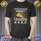 Funny Tacos Christmas Ugly Sweater Merry TacoMas T-s Unisex