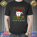 Funny Xmas Lover Santa Hat Ugly Dentist Christmas T-shirt