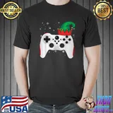 Gamer Video Console Elf Hat Merry Christmas Sweater Ugly T-Shirt