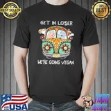 Get In Lỏe We're Going Vegan Peace Pig And Elephant Chicken Shirt Unisex